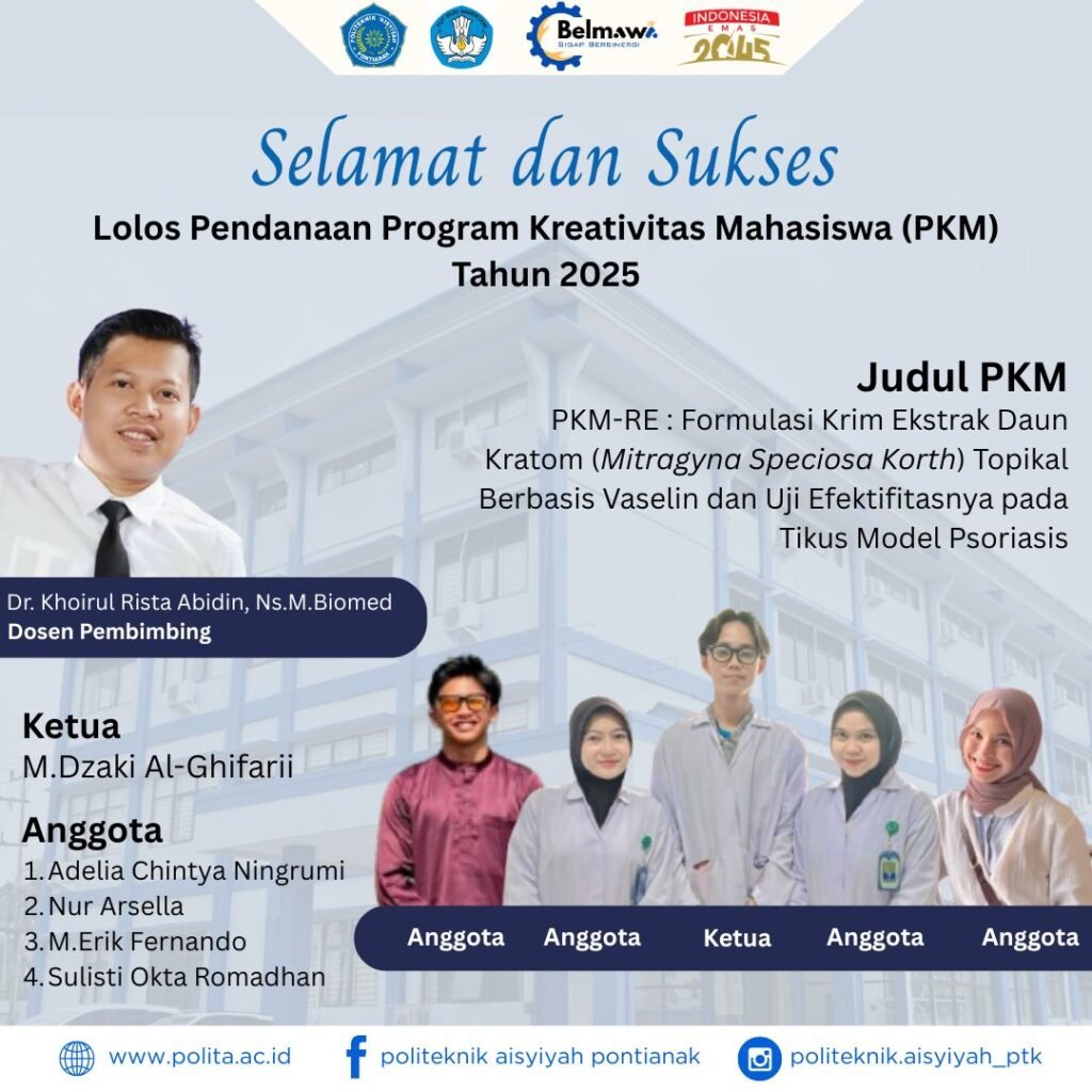 Politeknik Aisyiyah Pontianak Lolos Pendanaan PKM-RE 2025 dengan Inovasi Obat Herbal