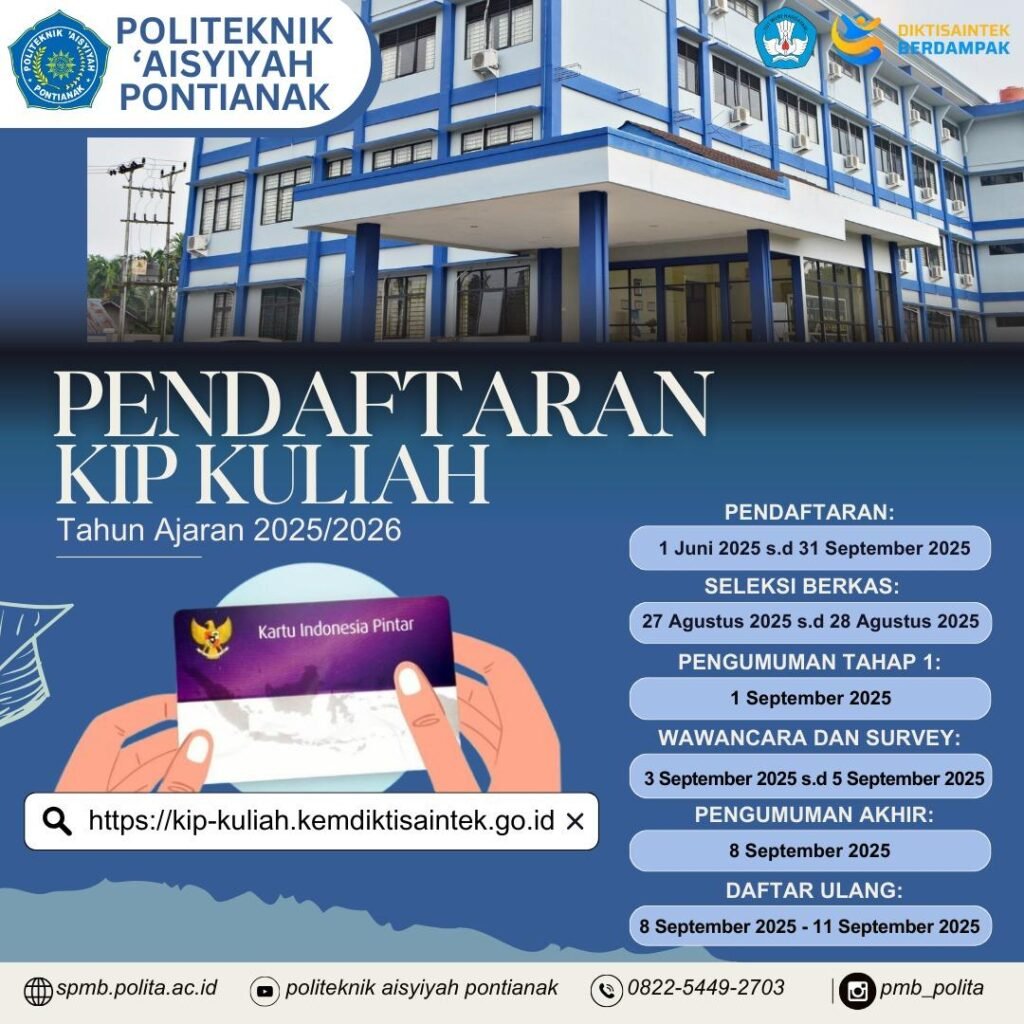 PENERIMAAN PROGRAM KARTU INDONESIA PINTAR KULIAH (KIP-K) Politeknik Aisyiyah Pontianak